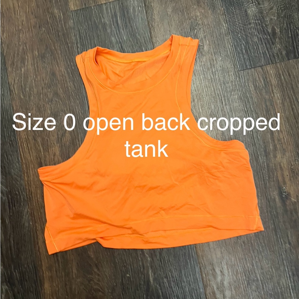 Lululemon Athletica Orange Sleeveless Crop Tank